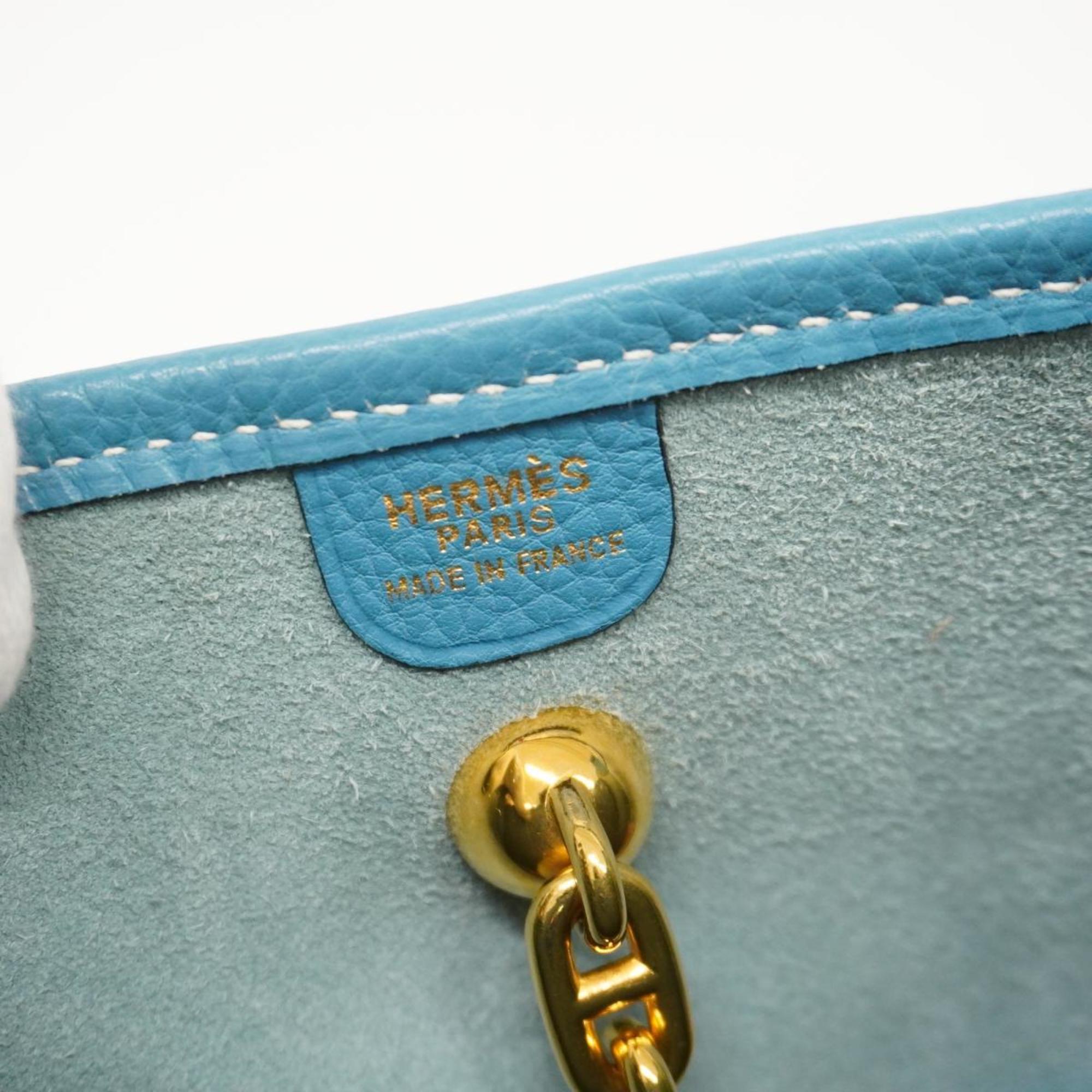 Hermes shoulder bag Vespa PM □C stamp Togo blue jean ladies