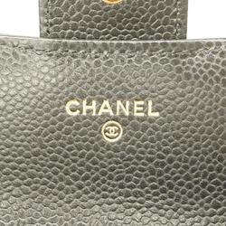 Chanel Long Wallet Matelasse Caviar Skin Black Women's