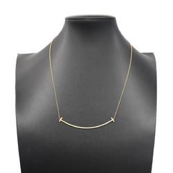 Tiffany Necklace T Smile Large K18YG Yellow Gold Ladies