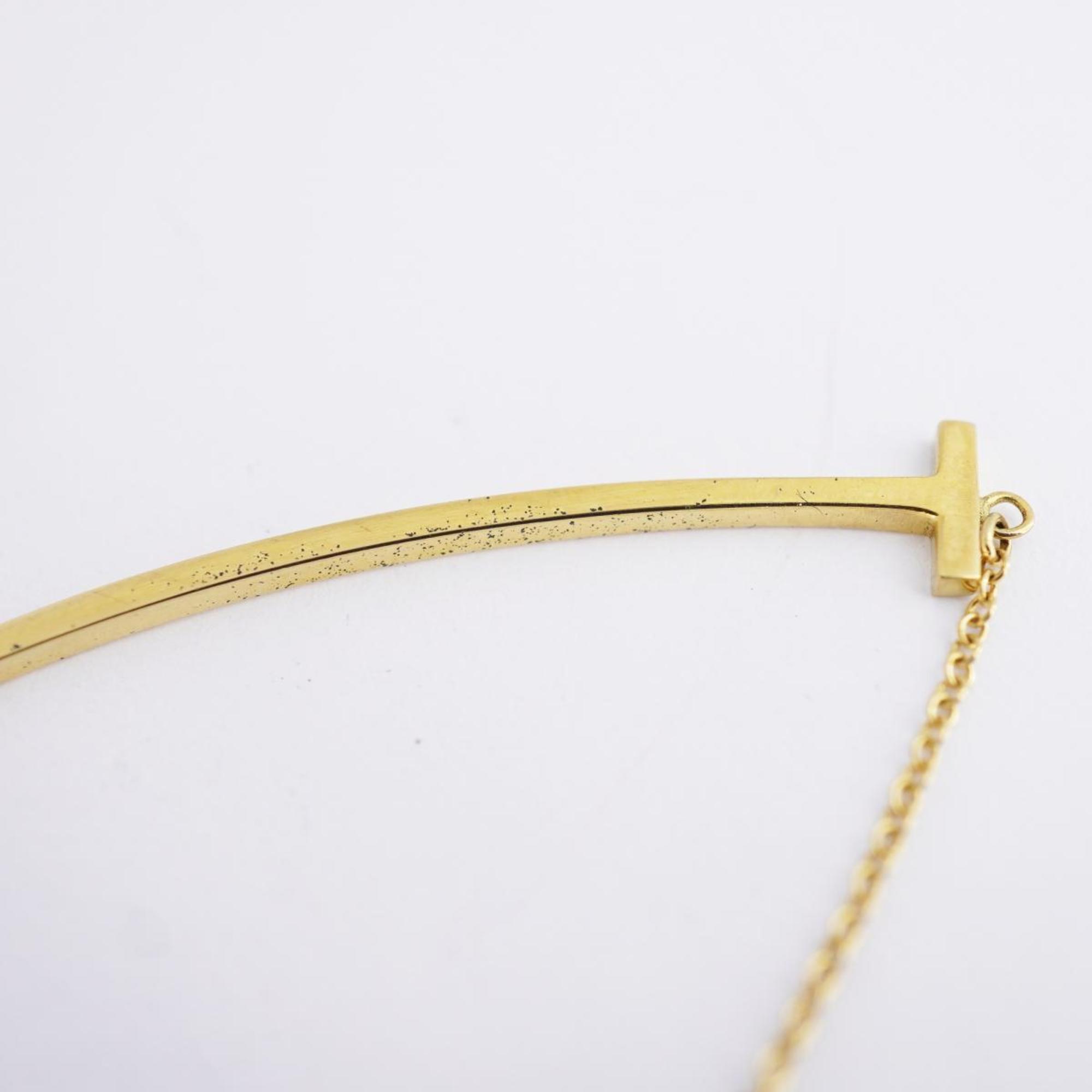 Tiffany Necklace T Smile Large K18YG Yellow Gold Ladies