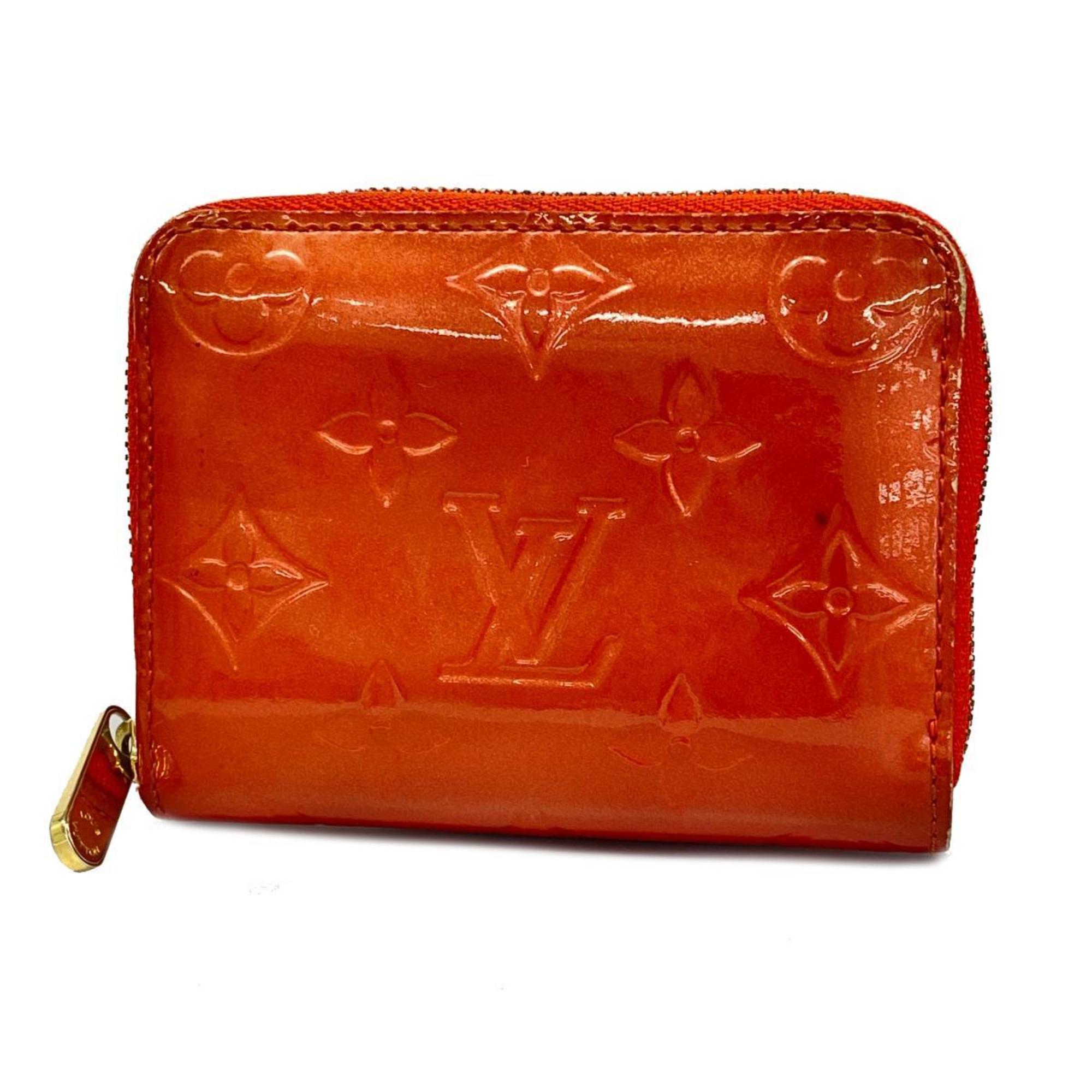 Louis Vuitton Wallets & Coin Cases Vernis Zippy Purse M93053 Orange Sunset Ladies