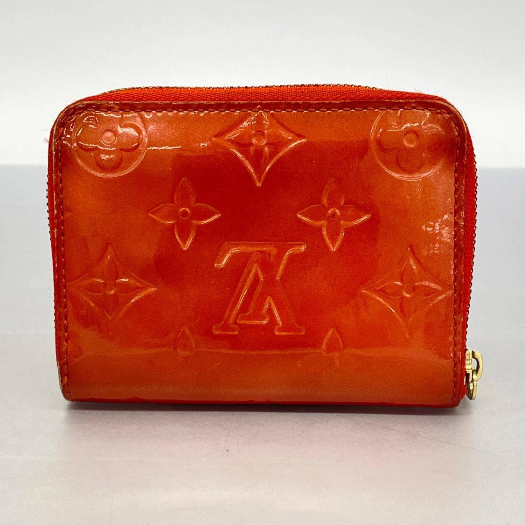 Louis Vuitton Wallets & Coin Cases Vernis Zippy Purse M93053 Orange Sunset Ladies