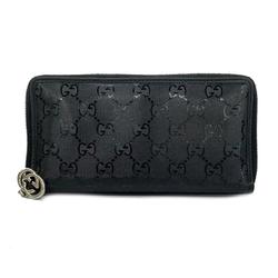 Gucci Long Wallet Interlocking G GG Imprime 307982 Leather Black Men's Women's