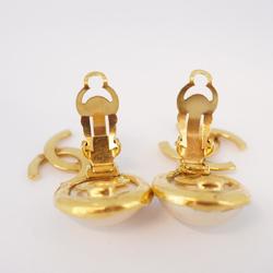 Chanel Earrings Coco Mark Fake Pearl GP Plated Gold 94A Women's