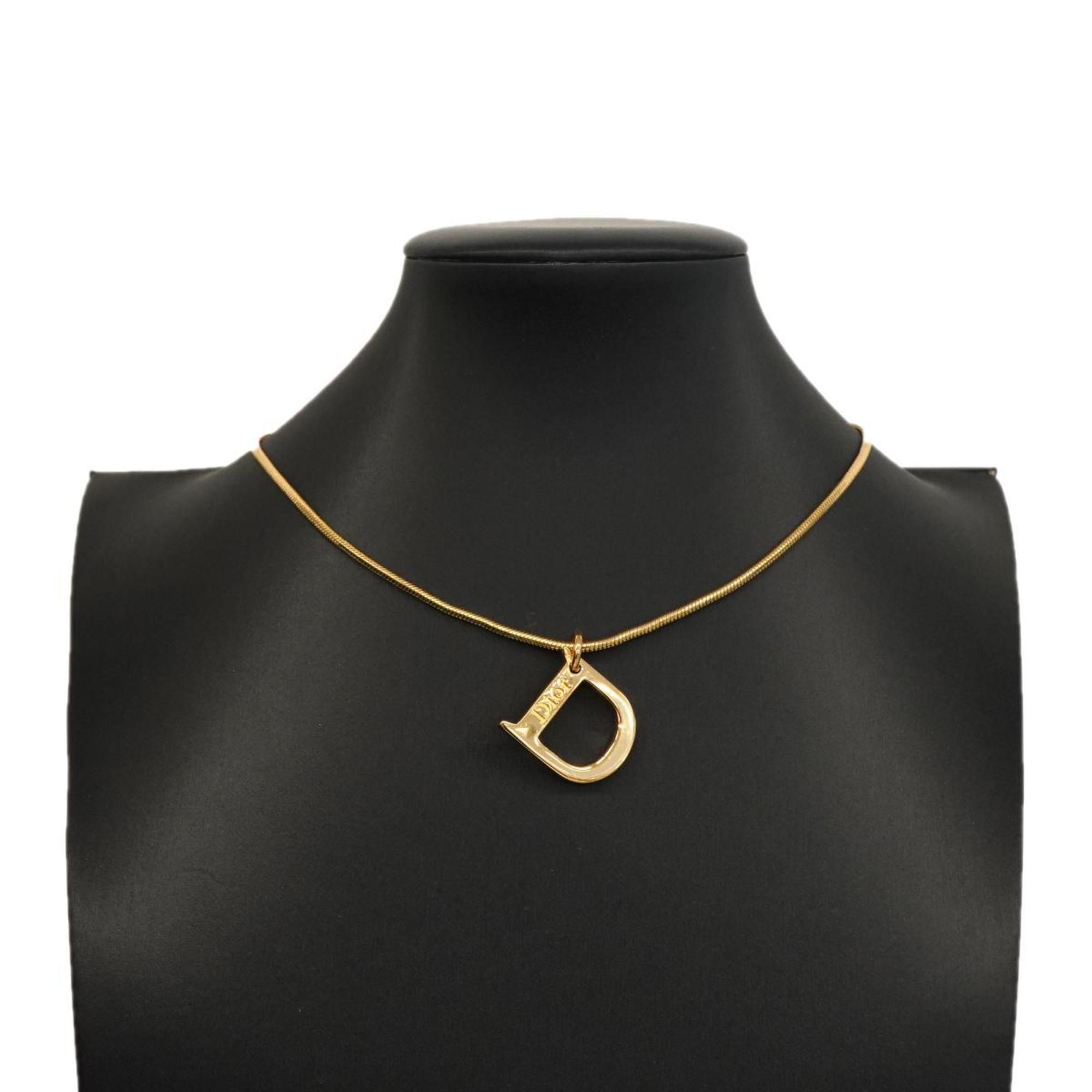 Christian Dior Necklace D GP Plated Gold Women's