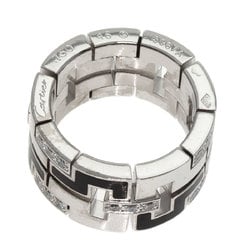 Cartier Dragon Padlock Diamond Enamel #48 Ring, 18K White Gold, Women's, CARTIER