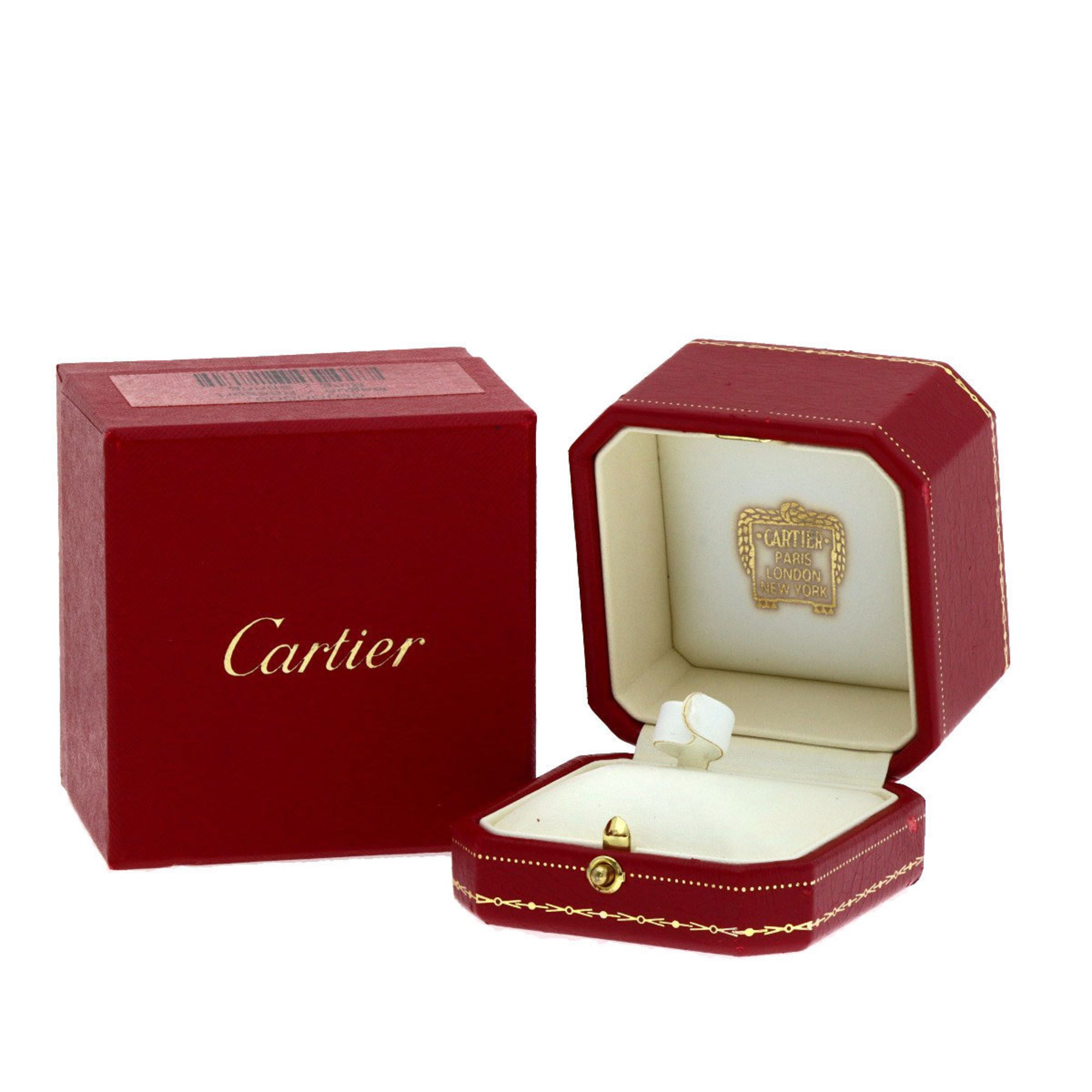 Cartier Dragon Padlock Diamond Enamel #48 Ring, 18K White Gold, Women's, CARTIER