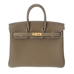 HERMES Hermes Birkin 25 Etoupe W Engraved (around 2024) Women's Togo Handbag