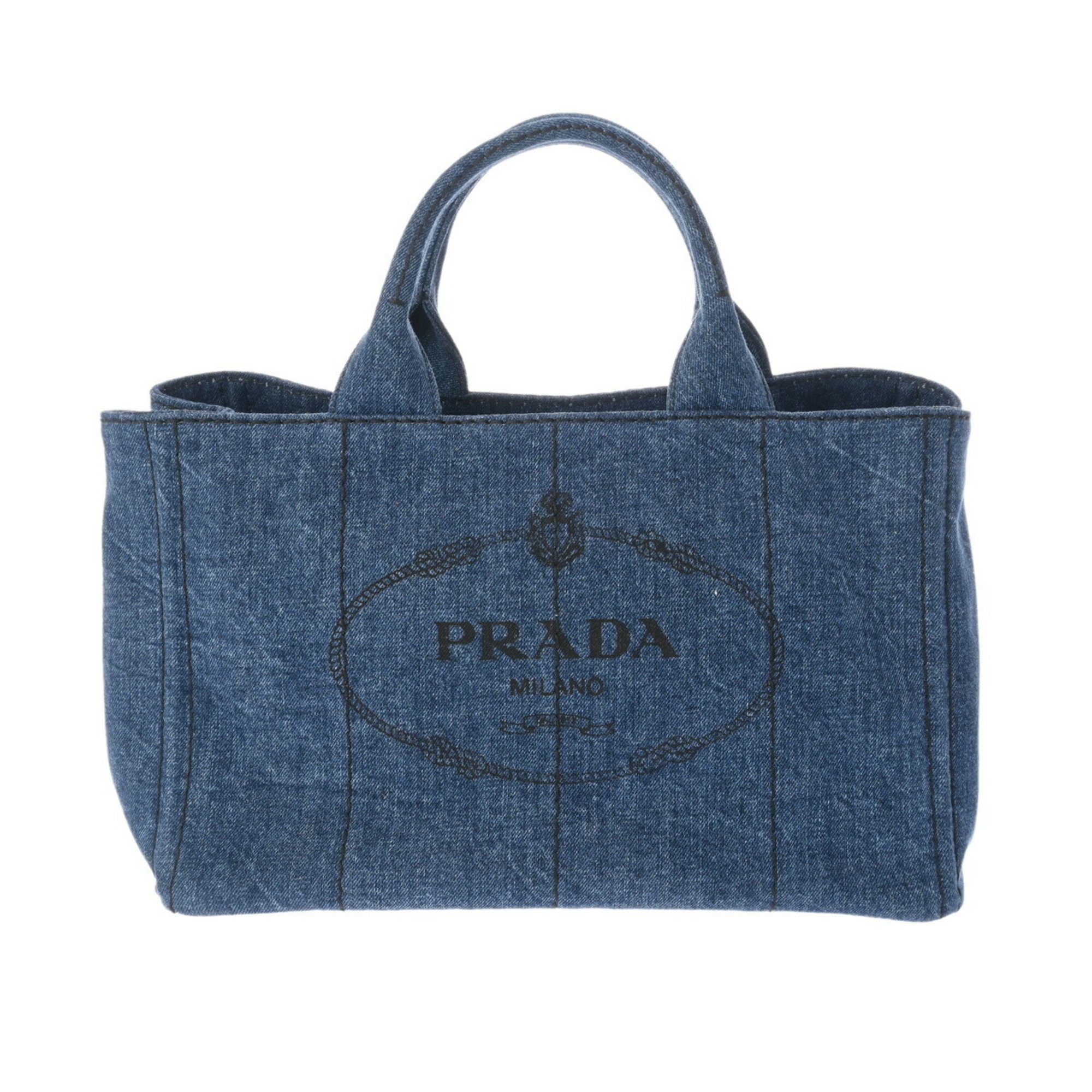 PRADA Prada Canapa Blue 1BG642 Women's Denim Handbag