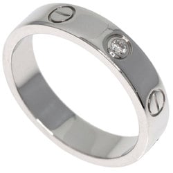 Cartier Love Ring 1P Diamond #50 K18 White Gold Women's CARTIER