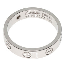 Cartier Love Ring 1P Diamond #50 K18 White Gold Women's CARTIER