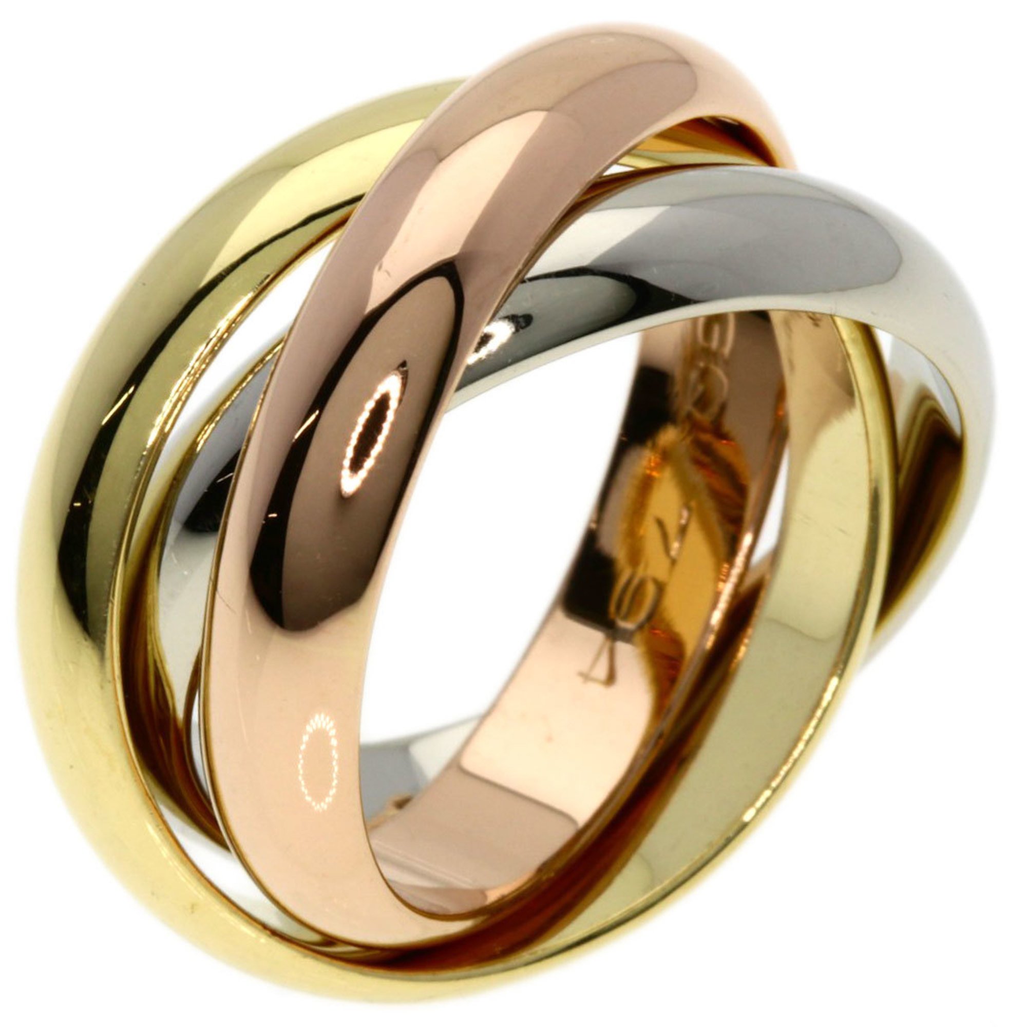 Cartier Trinity MM #49 Ring, K18 Yellow Gold, K18WG, K18PG, Women's, CARTIER