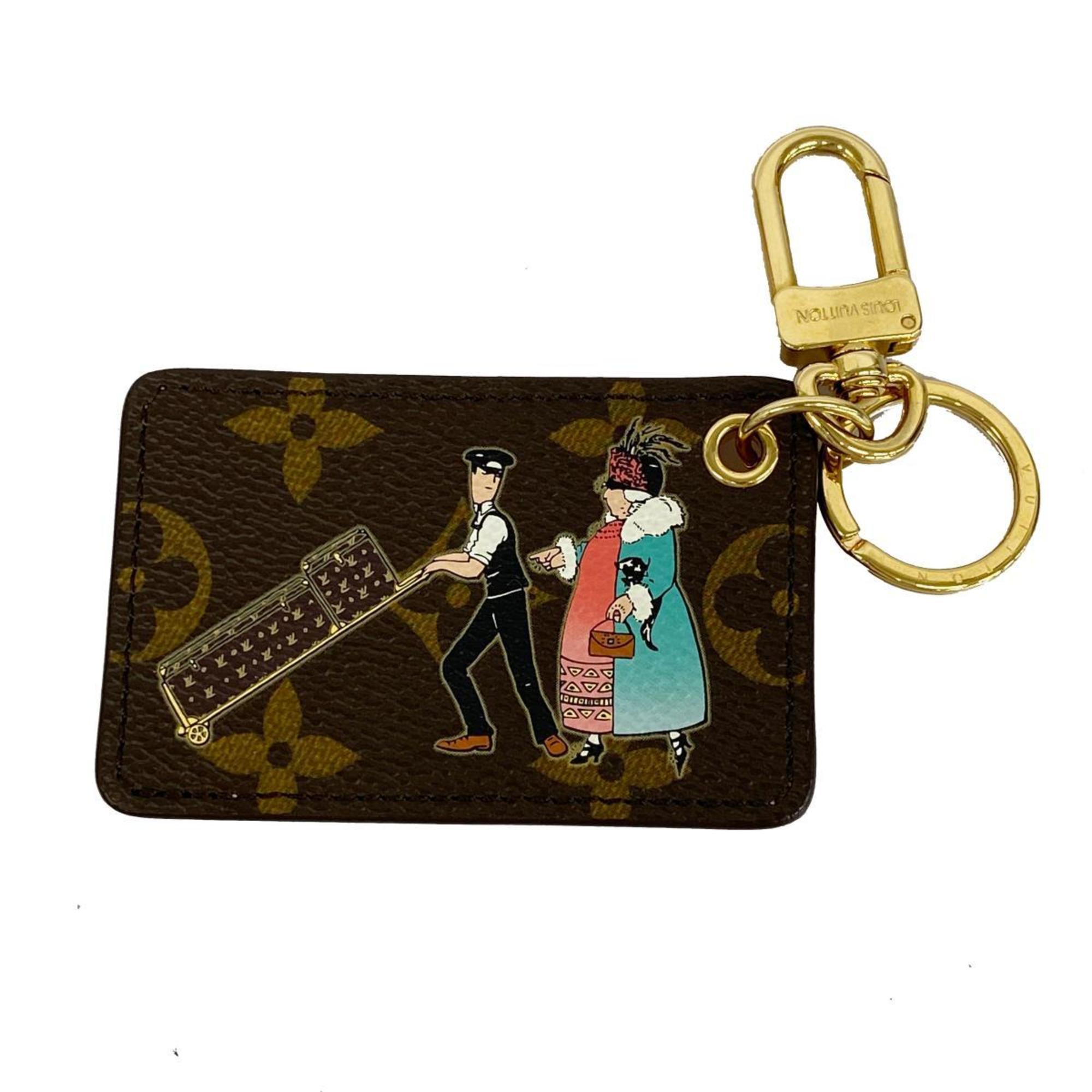 Louis Vuitton Keychain Monogram Portecle Illustre AY2182 Brown Pink Men's Women's