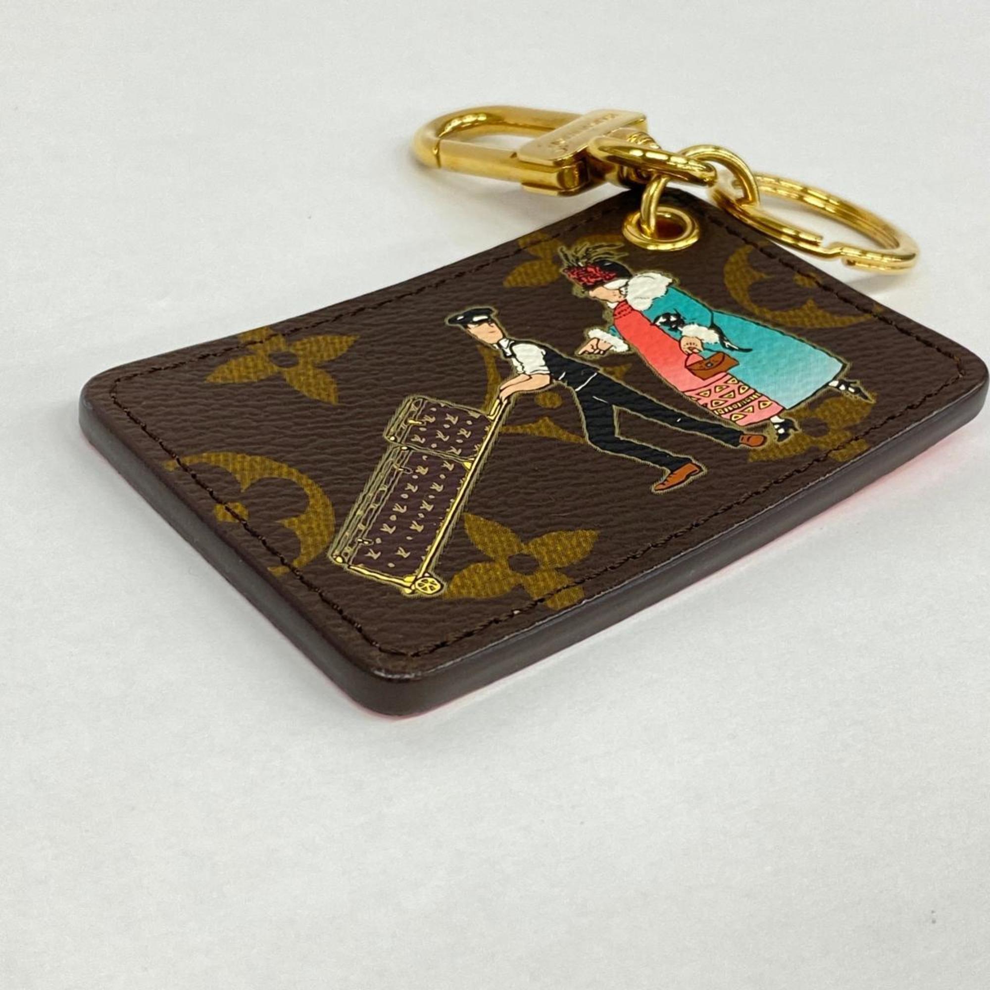 Louis Vuitton Keychain Monogram Portecle Illustre AY2182 Brown Pink Men's Women's