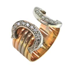 Cartier Ring 2C Diamond K18YG Yellow Gold K18WG White K18PG Pink Women's