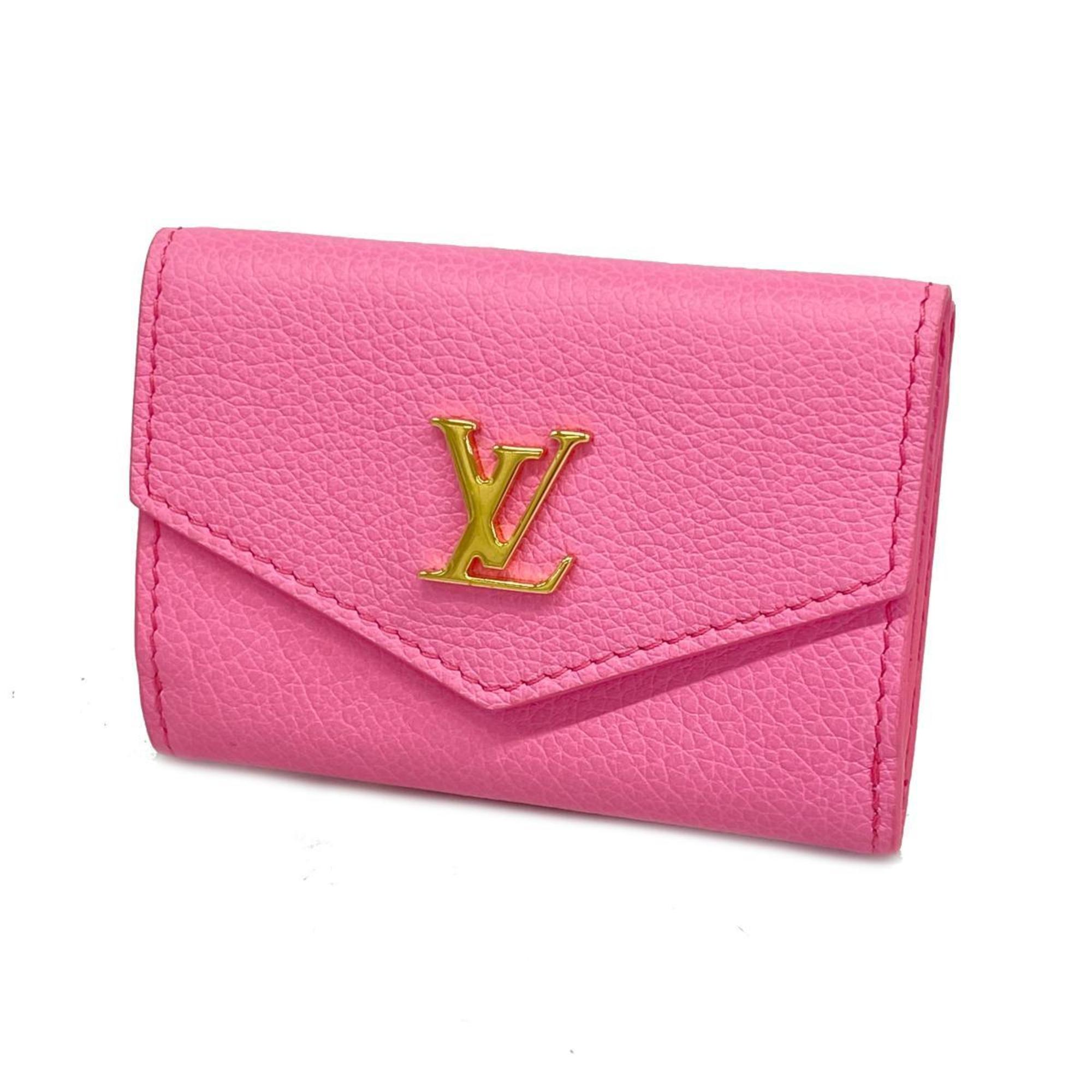 Louis Vuitton Tri-fold Wallet Lockme Portefeuille Lock M81147 Punch Pink Ladies