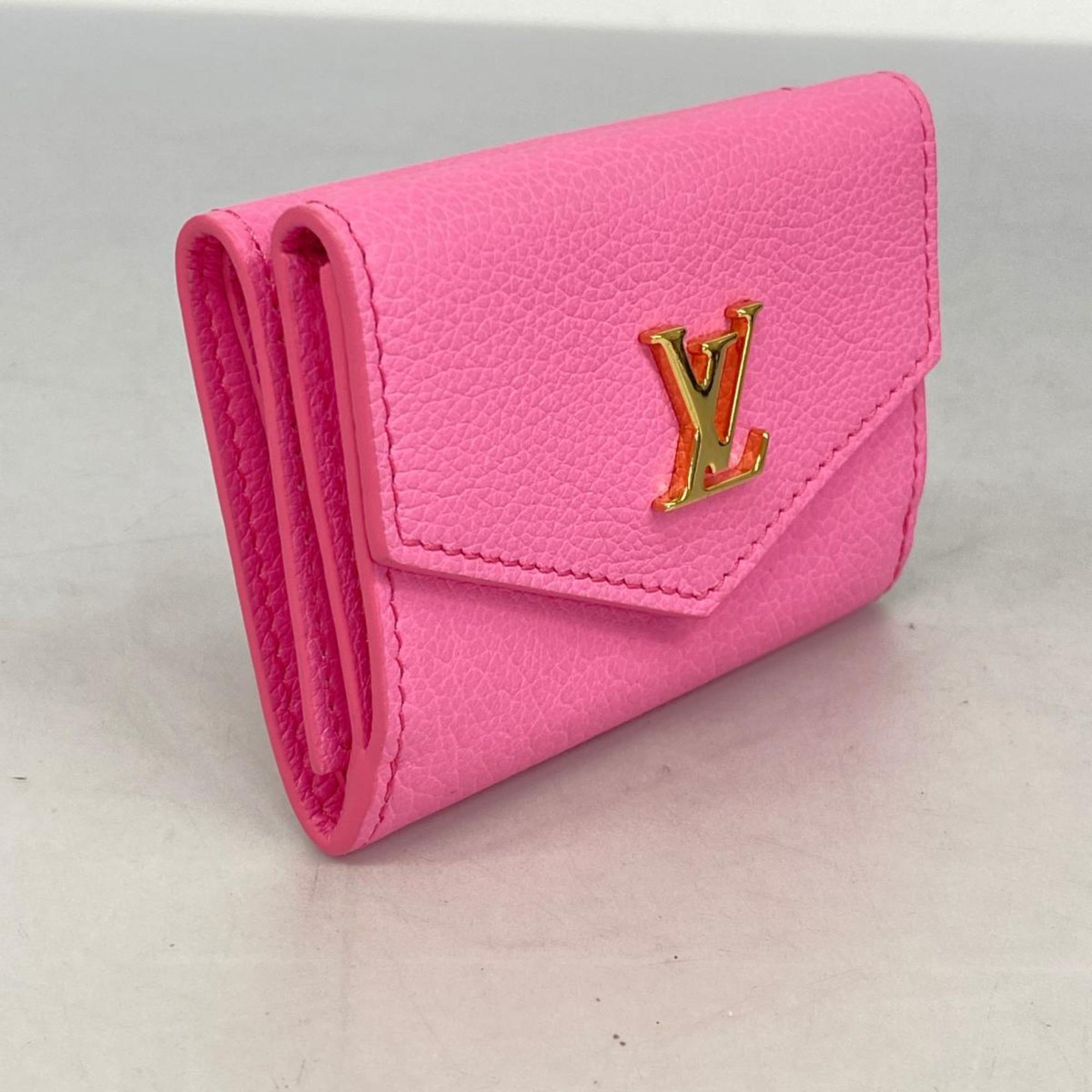 Louis Vuitton Tri-fold Wallet Lockme Portefeuille Lock M81147 Punch Pink Ladies