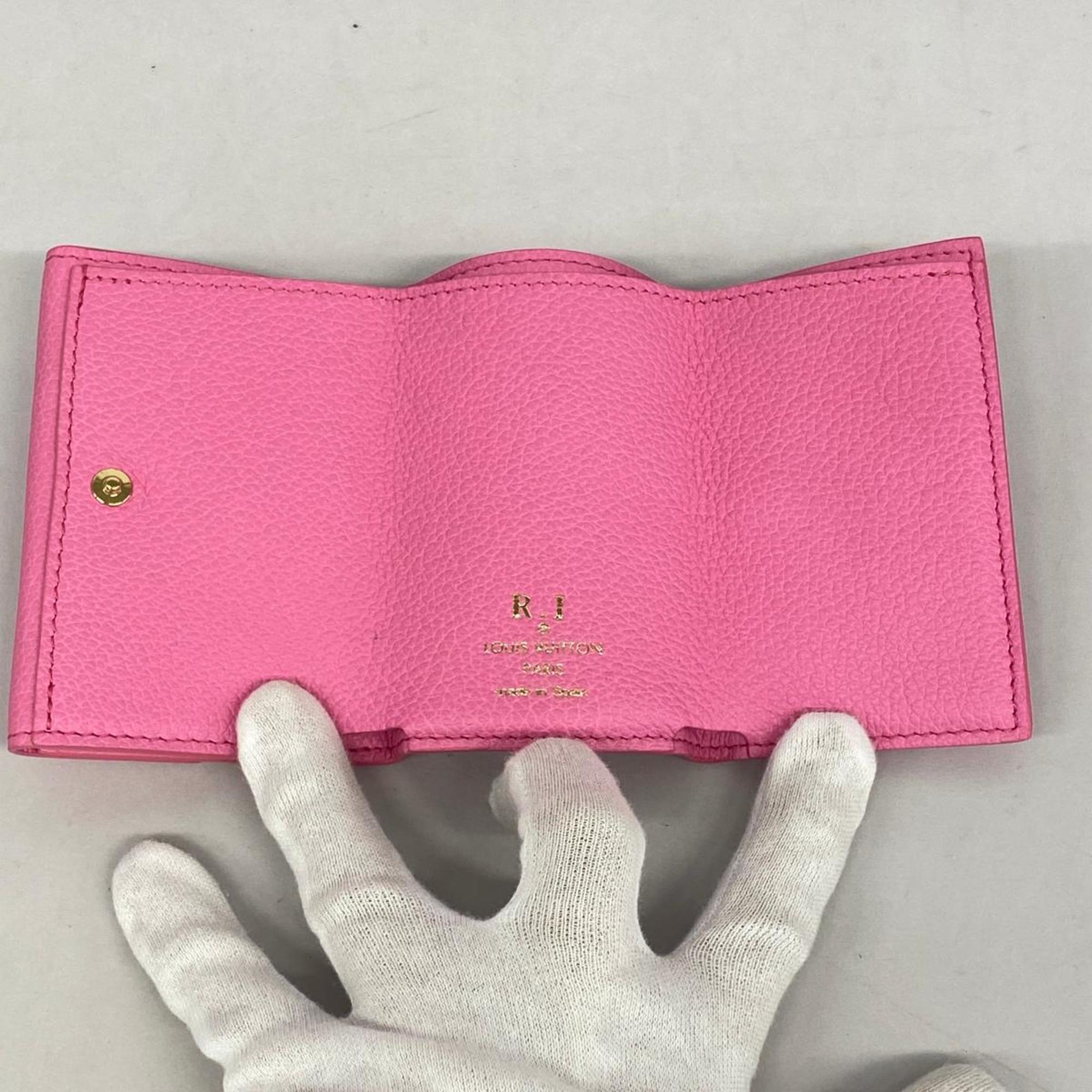 Louis Vuitton Tri-fold Wallet Lockme Portefeuille Lock M81147 Punch Pink Ladies