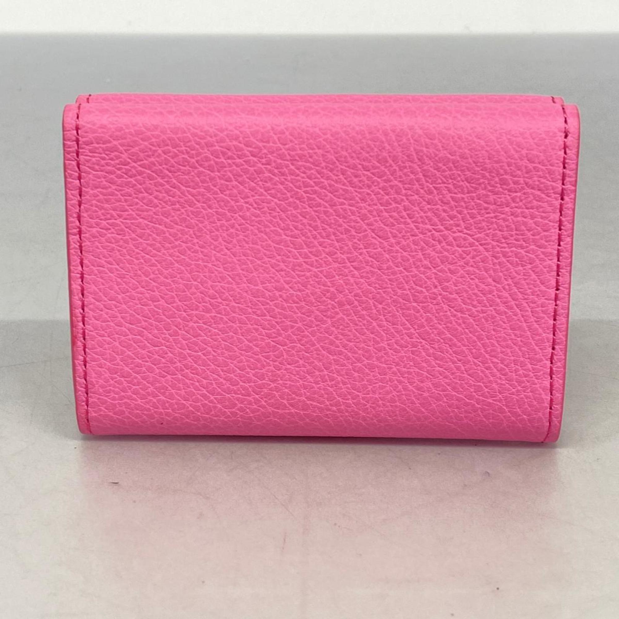 Louis Vuitton Tri-fold Wallet Lockme Portefeuille Lock M81147 Punch Pink Ladies