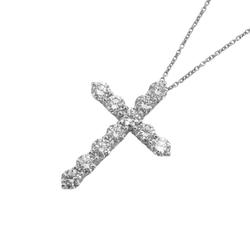 Tiffany Necklace Cross Large 11PD Diamond Pt950 Platinum Women's