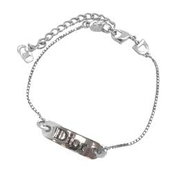 Christian Dior Bracelet Plate Metal Silver Black Women's