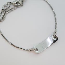 Christian Dior Bracelet Plate Metal Silver Black Women's