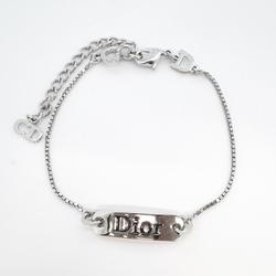 Christian Dior Bracelet Plate Metal Silver Black Women's