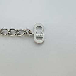 Christian Dior Bracelet Plate Metal Silver Black Women's