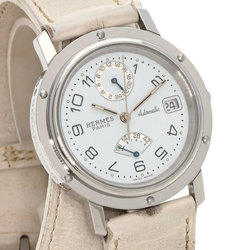 Hermes CL5.710 Clipper Power Reserve Watch Stainless Steel Leather Men's HERMES