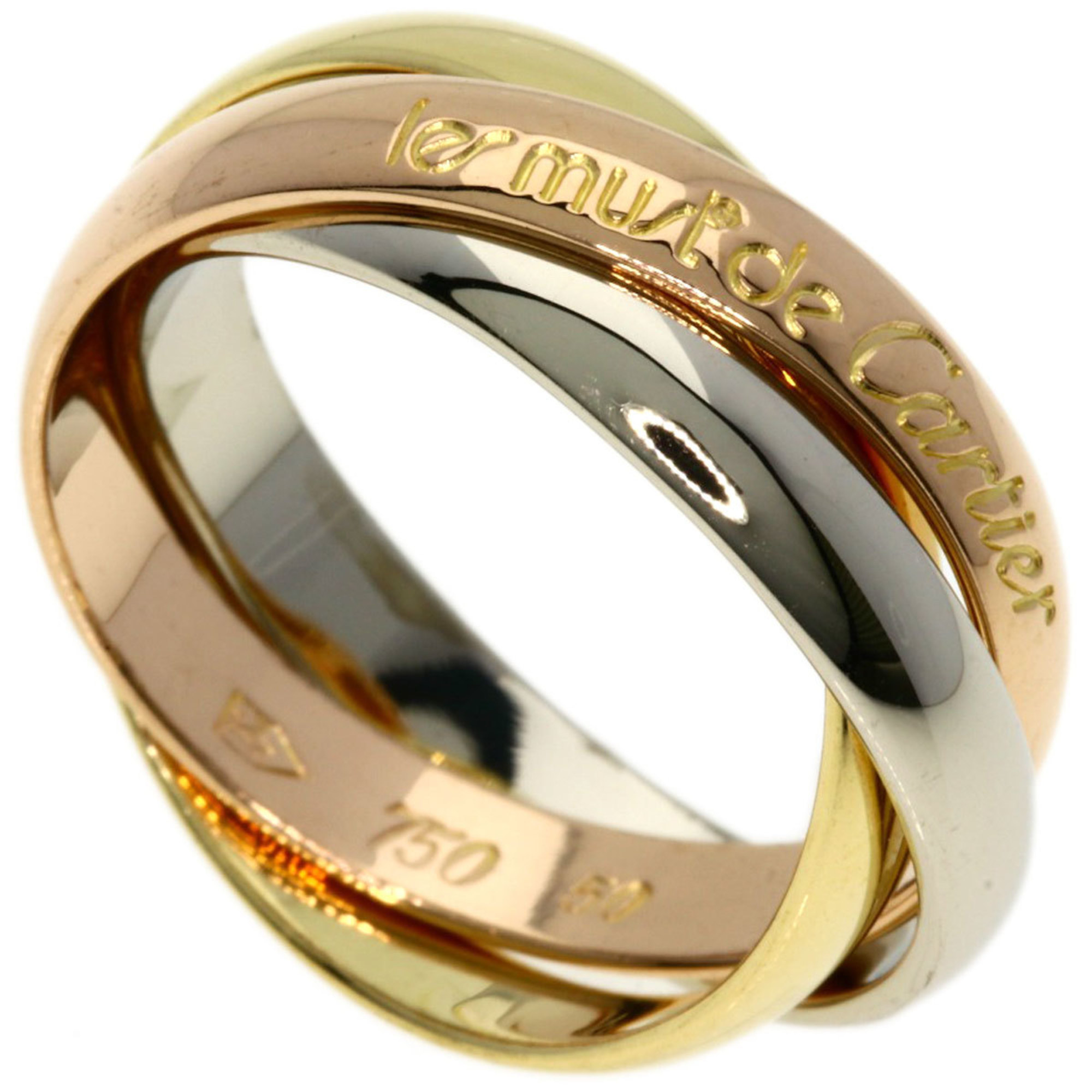 Cartier Trinity #50 Ring, K18 Yellow Gold, K18WG, K18PG, Women's, CARTIER