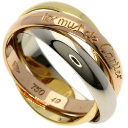 Cartier Trinity #49 Ring, K18 Yellow Gold, K18WG, K18PG, Women's, CARTIER