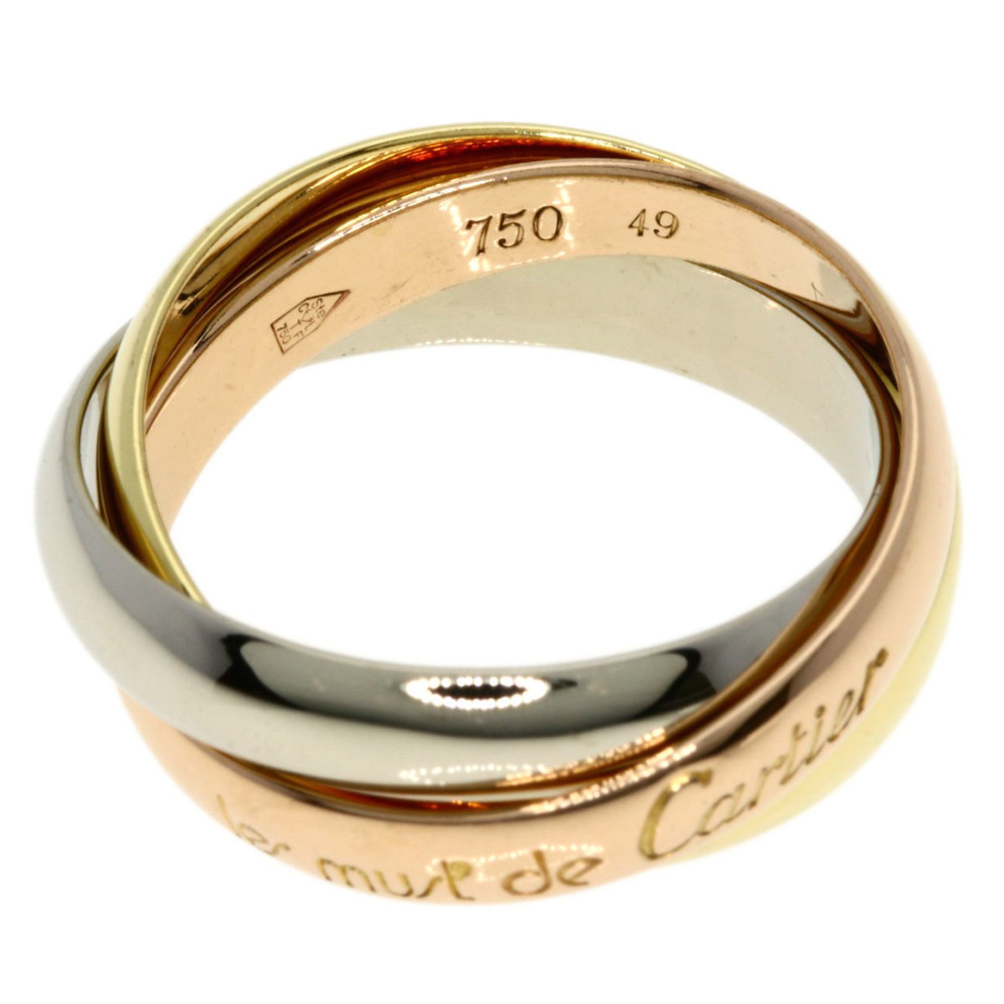 Cartier Trinity #49 Ring, K18 Yellow Gold, K18WG, K18PG, Women's, CARTIER