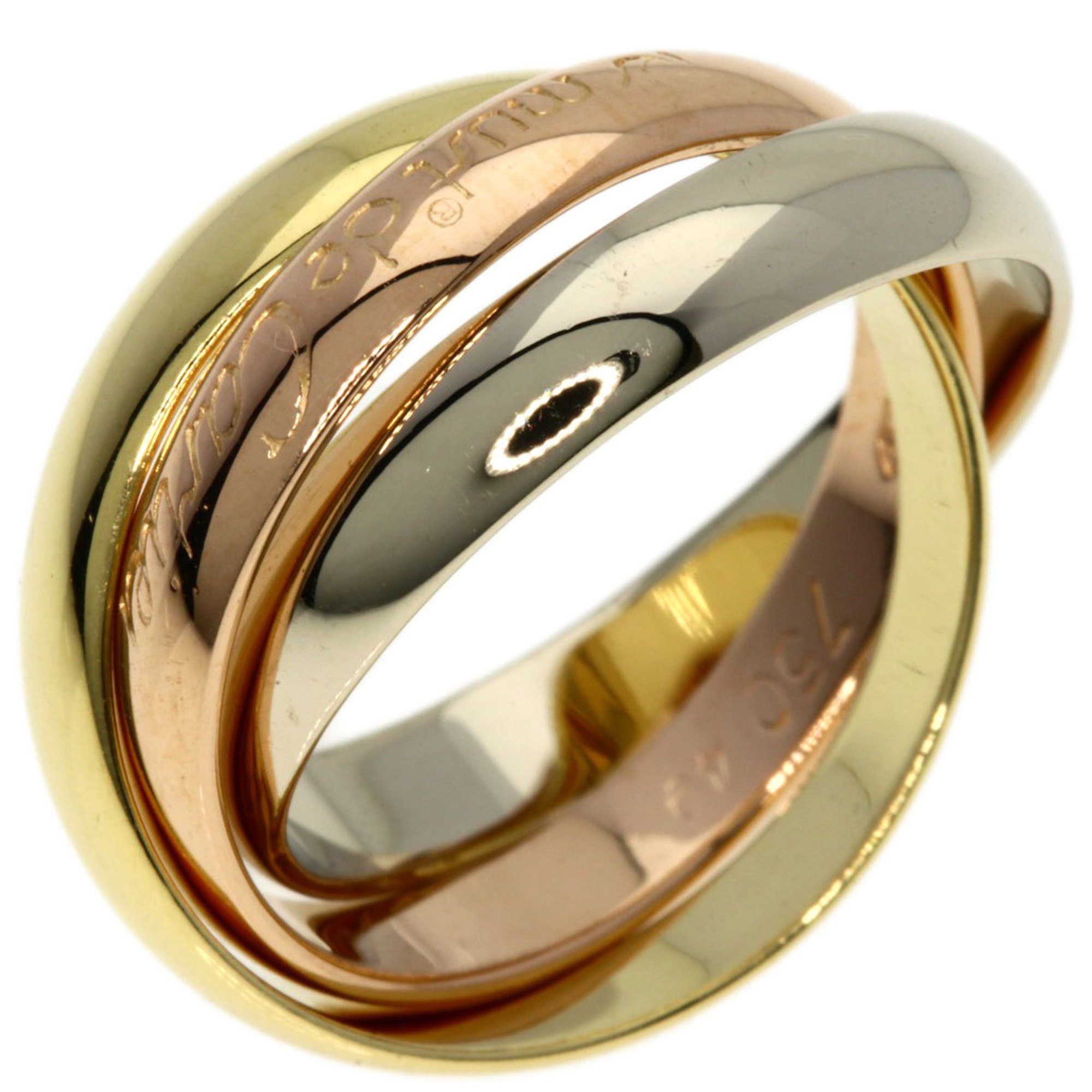 Cartier Trinity #49 Ring, K18 Yellow Gold, K18WG, K18PG, Women's, CARTIER