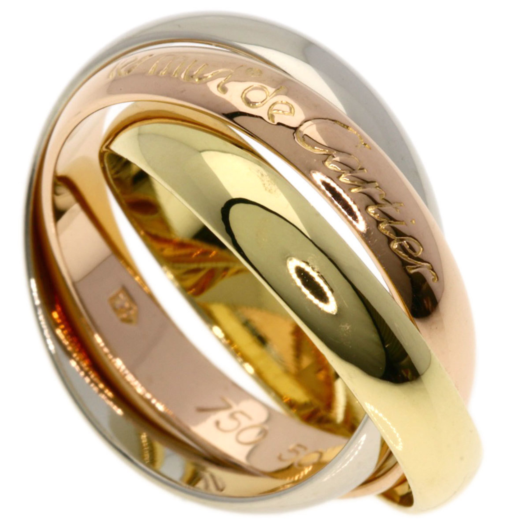 Cartier Trinity #50 Ring, K18 Yellow Gold, K18WG, K18PG, Women's, CARTIER