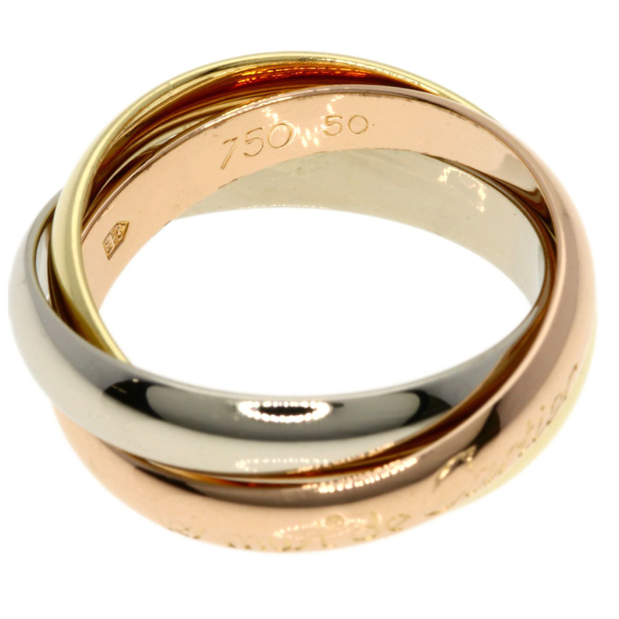 Cartier Trinity #50 Ring, K18 Yellow Gold, K18WG, K18PG, Women's, CARTIER