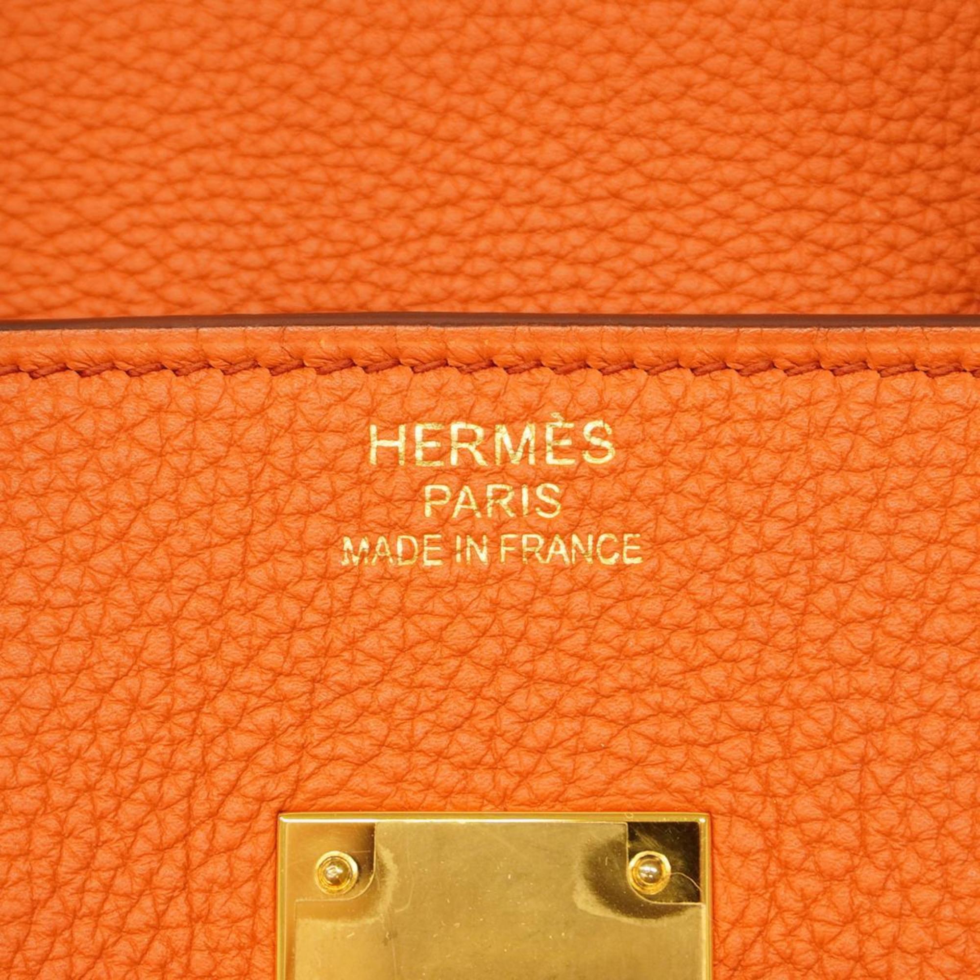 Hermes handbag Birkin 35 C engraved Togo Terre Bateau ladies