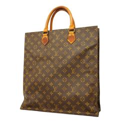 Louis Vuitton Tote Bag Monogram Sac Plat M51140 Brown Women's