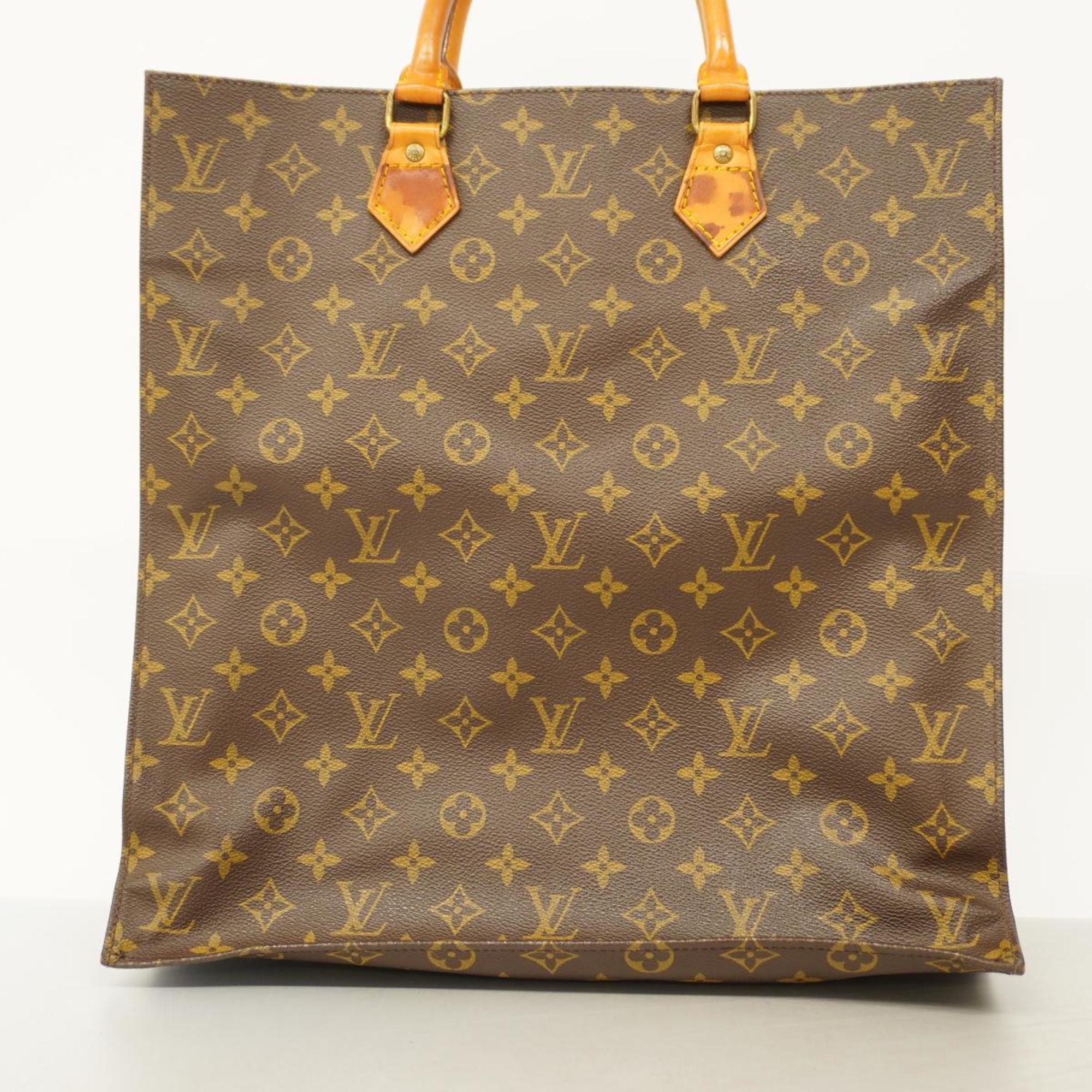 Louis Vuitton Tote Bag Monogram Sac Plat M51140 Brown Women's