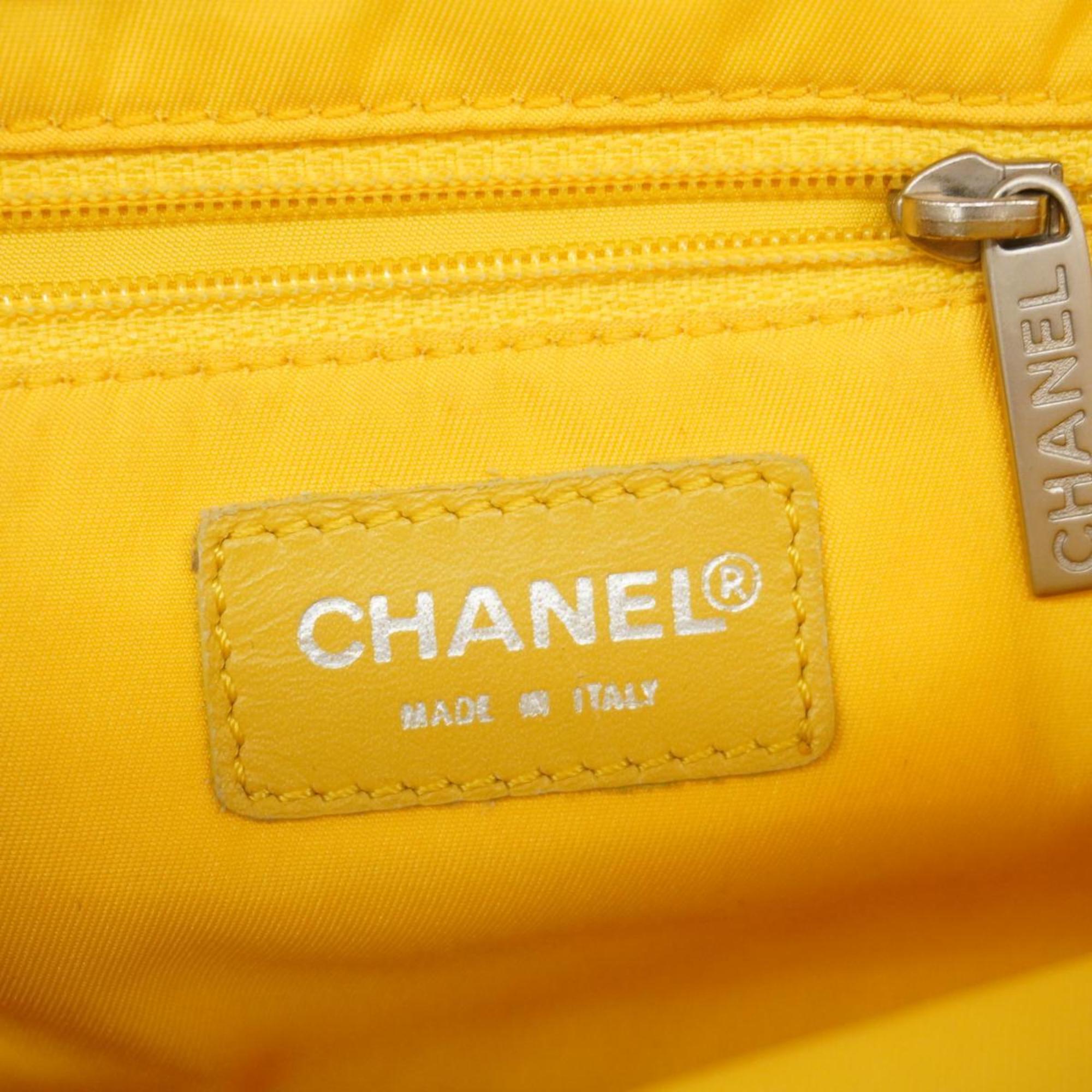 Chanel handbag New Travel Nylon Yellow Ladies