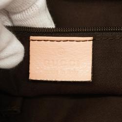 Gucci Shoulder Bag GG Canvas Abby 204940 Leather Pink Beige Champagne Women's