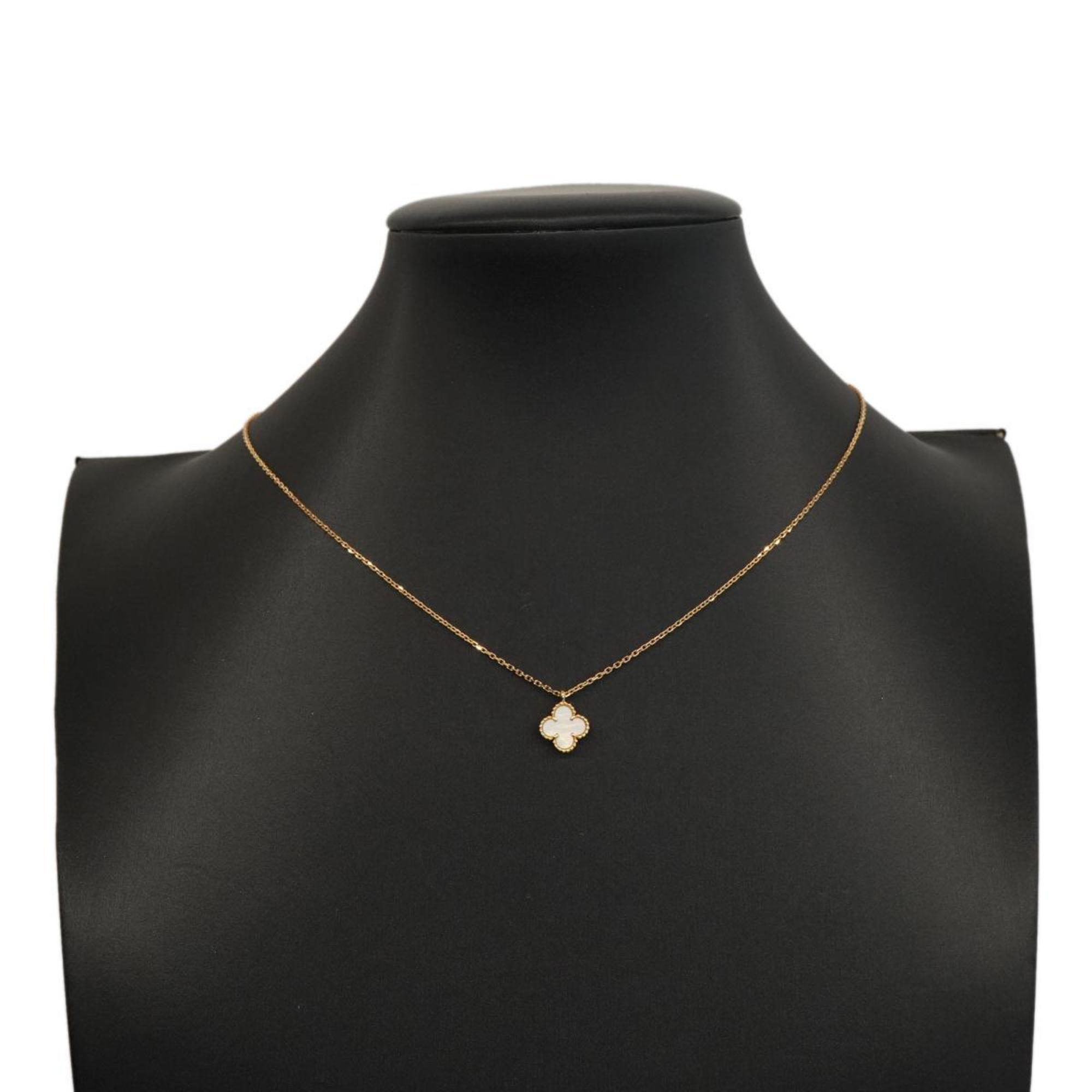 Van Cleef & Arpels Necklace Sweet Alhambra Mother of Pearl K18YG Yellow Gold Women's