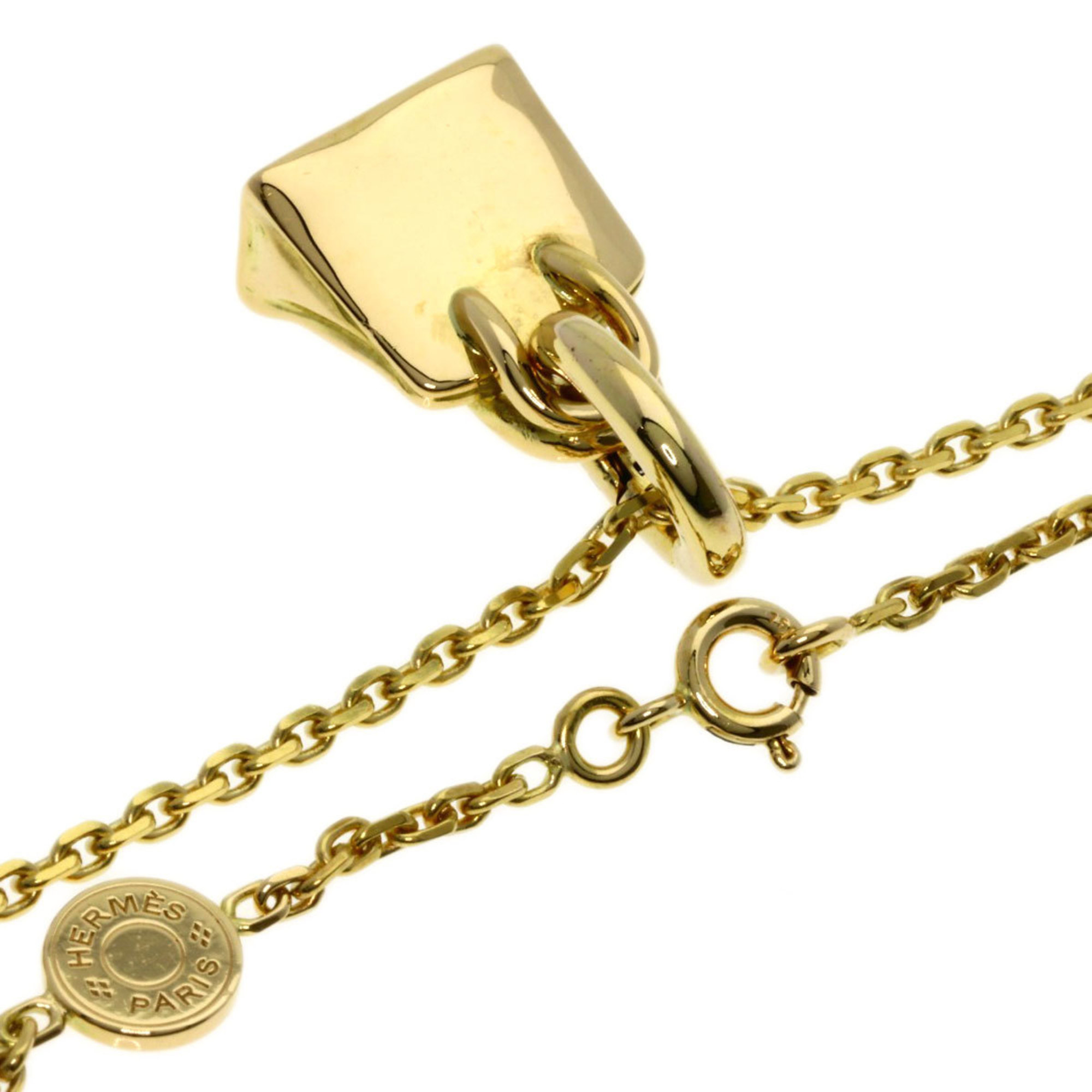 Hermes Birkin motif necklace K18 yellow gold for women HERMES