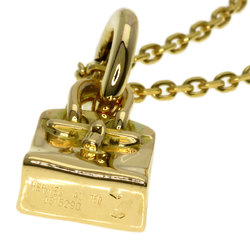 Hermes Birkin motif necklace K18 yellow gold for women HERMES