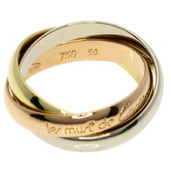 Cartier Trinity #50 Ring, K18 Yellow Gold, K18WG, K18PG, Women's, CARTIER