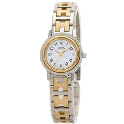 Hermes Clipper Old Type Watch Stainless Steel SSxGP Ladies HERMES