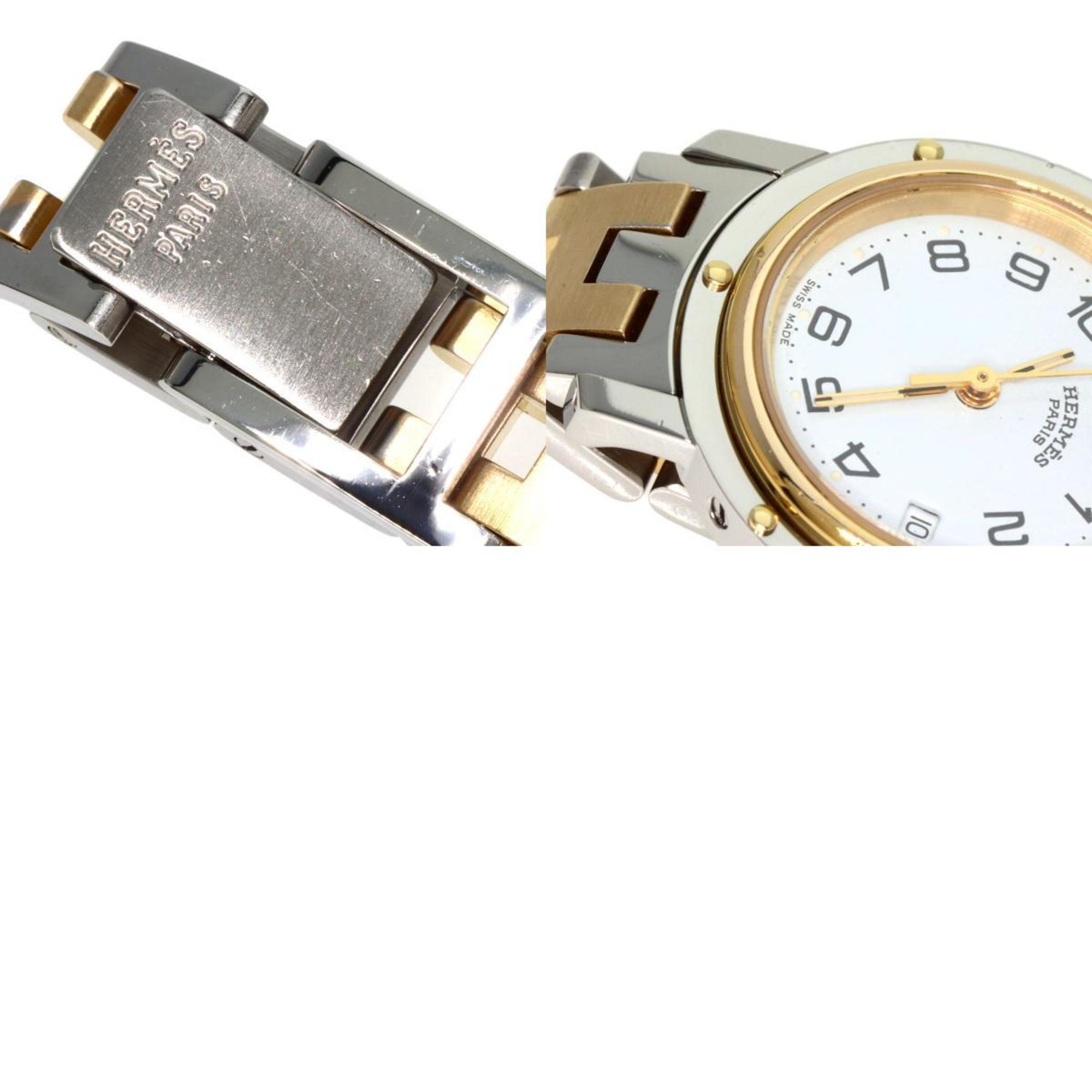 Hermes Clipper Old Type Watch Stainless Steel SSxGP Ladies HERMES