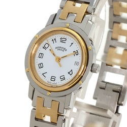 Hermes Clipper Old Type Watch Stainless Steel SSxGP Ladies HERMES