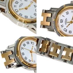 Hermes Clipper Old Type Watch Stainless Steel SSxGP Ladies HERMES