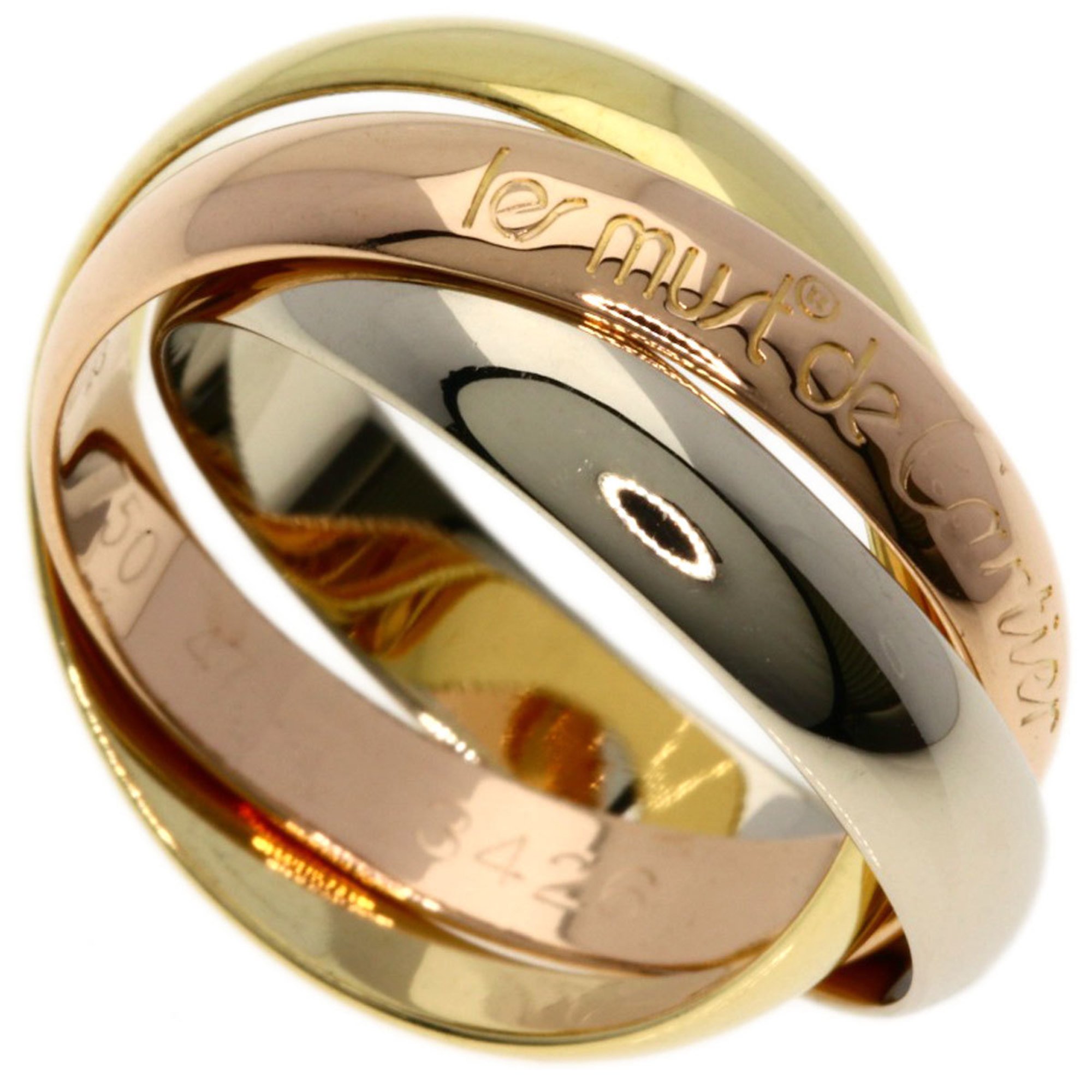 Cartier Trinity #47 Ring, K18 Yellow Gold, K18WG, K18PG, Women's, CARTIER