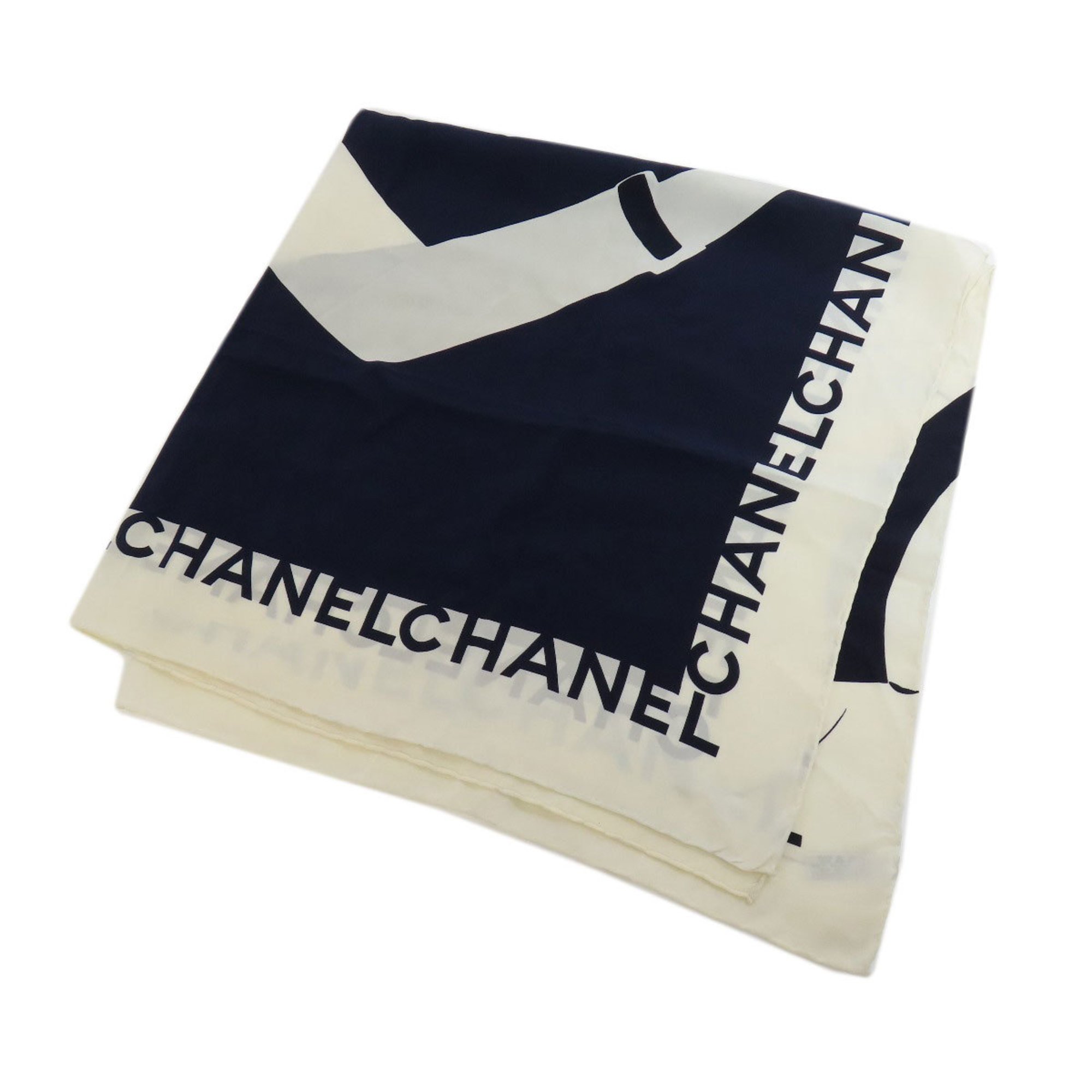 CHANEL motif muffler/scarf silk women's